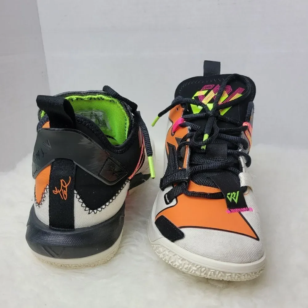 Nike Jordan Why Not Zero Mens Ivory Black Orange Fashion Sneakers Size 7